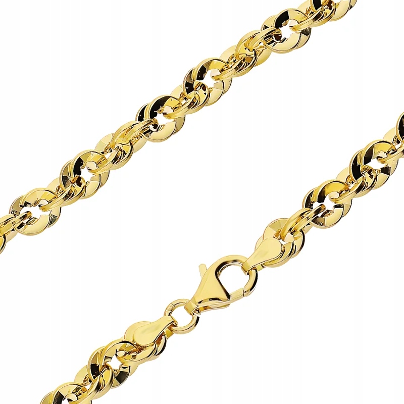 Originální zlatý 585 14kt řetízek s kulatou vazbou s plochým leskem 12.33g R60