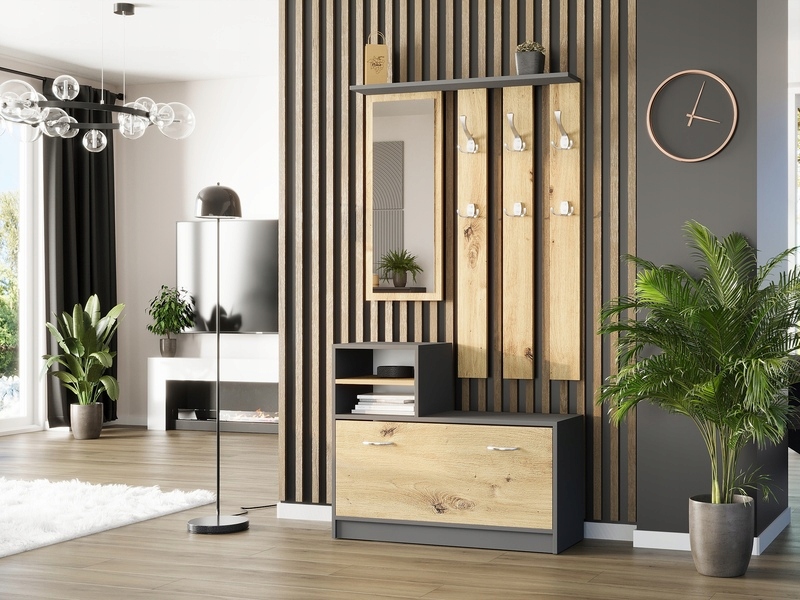 Garderoba wieszak szafka na buty antracyt mix artisan V-1 Producent