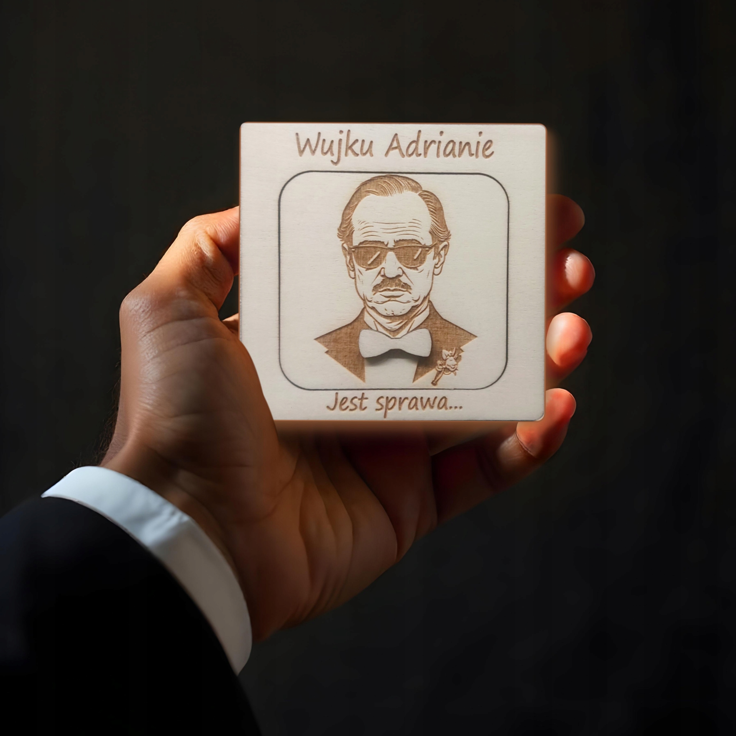 ZAPYTANIE WUJKU CZY ZOSTANIESZ MOIM OJCEM CHRZESTNYM PROŚBA PYTANIE CHRZEST Szerokość produktu 10 cm