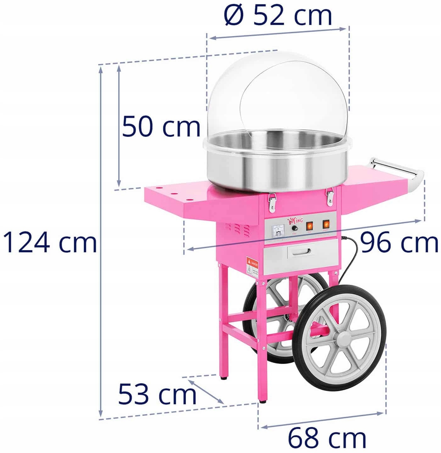 Maszyna do waty cukrowej 1200W wózek Royal Catering RCZC-1200E 10010083