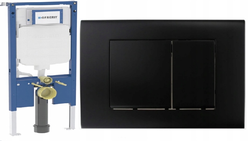 Geberit Rám na Wc Slim 8 cm Duofix UP720 tlačidlo Alt čierna podložka