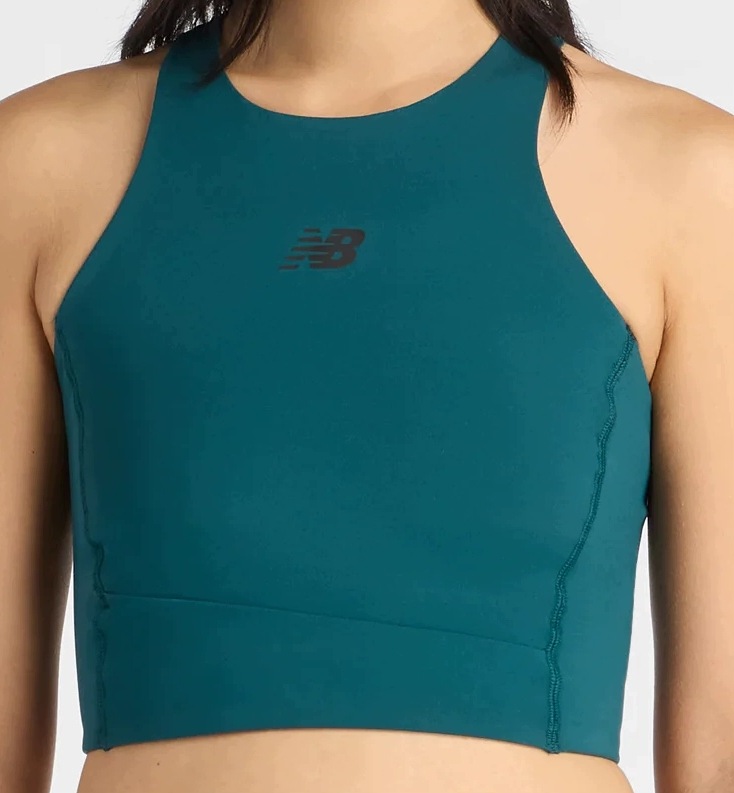 Top New Balance Race Crop WT61P7F8 zielony S
