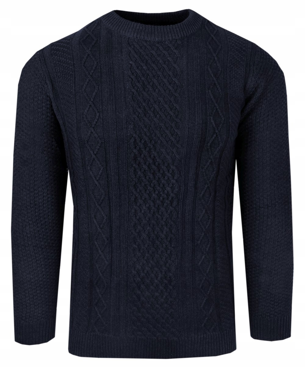 Pánský svetr z bavlněného úpletu (Knit) Adriano Guinari tmavě modrý XL