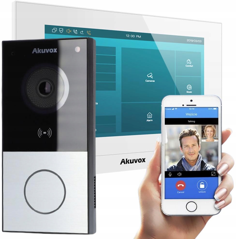 Akuvox Videovrátnikový Set Ip C313W E12W 7" Wifi Bluetooth Nfc