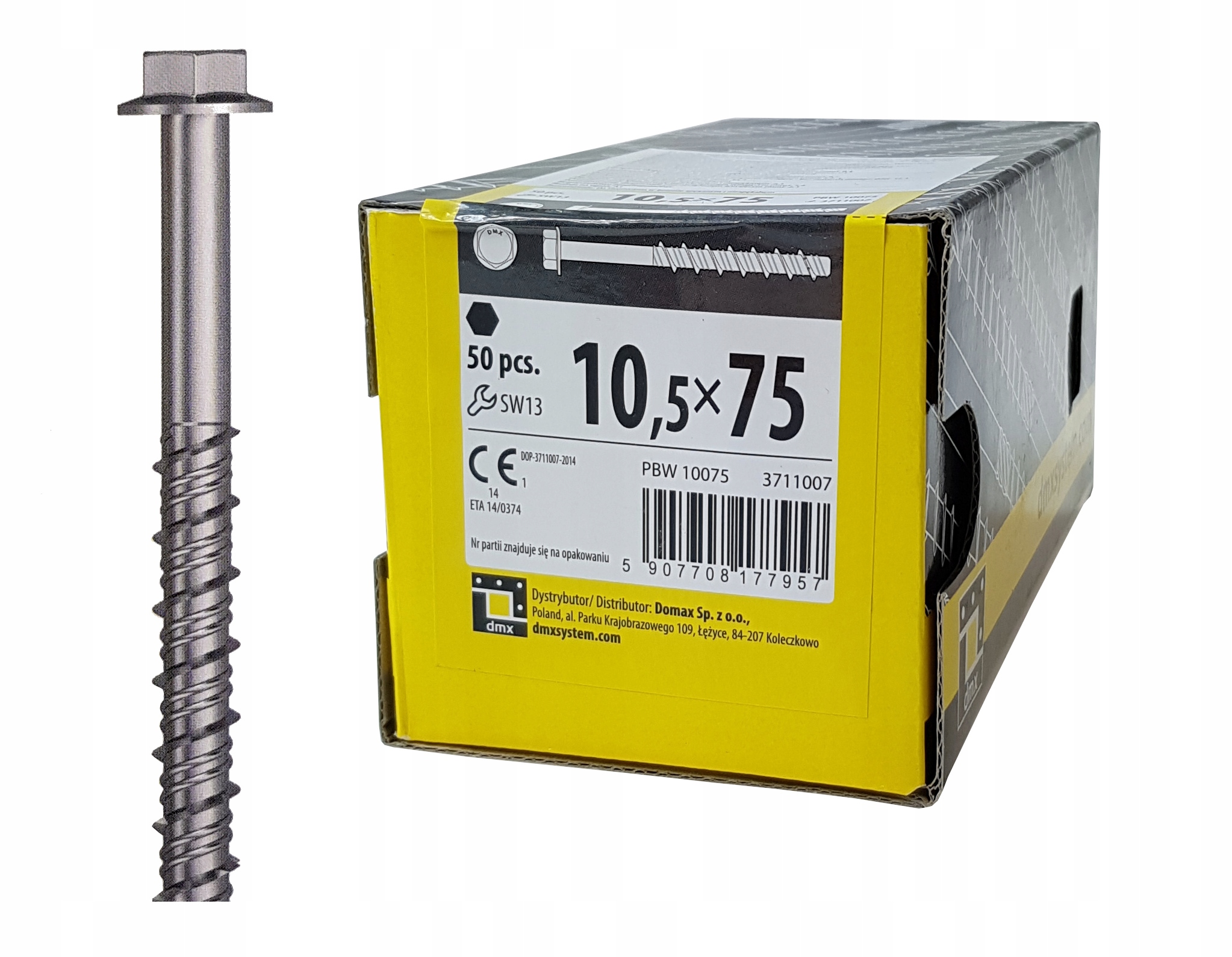 Pbw 10075 Śruba do betonu 10,5x75mm 50sztuk