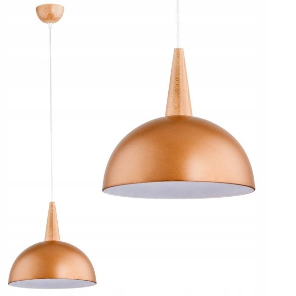 Stylová závěsná lampa Anja Miedziana do industriálního obývacího pokoje nebo kuchyně