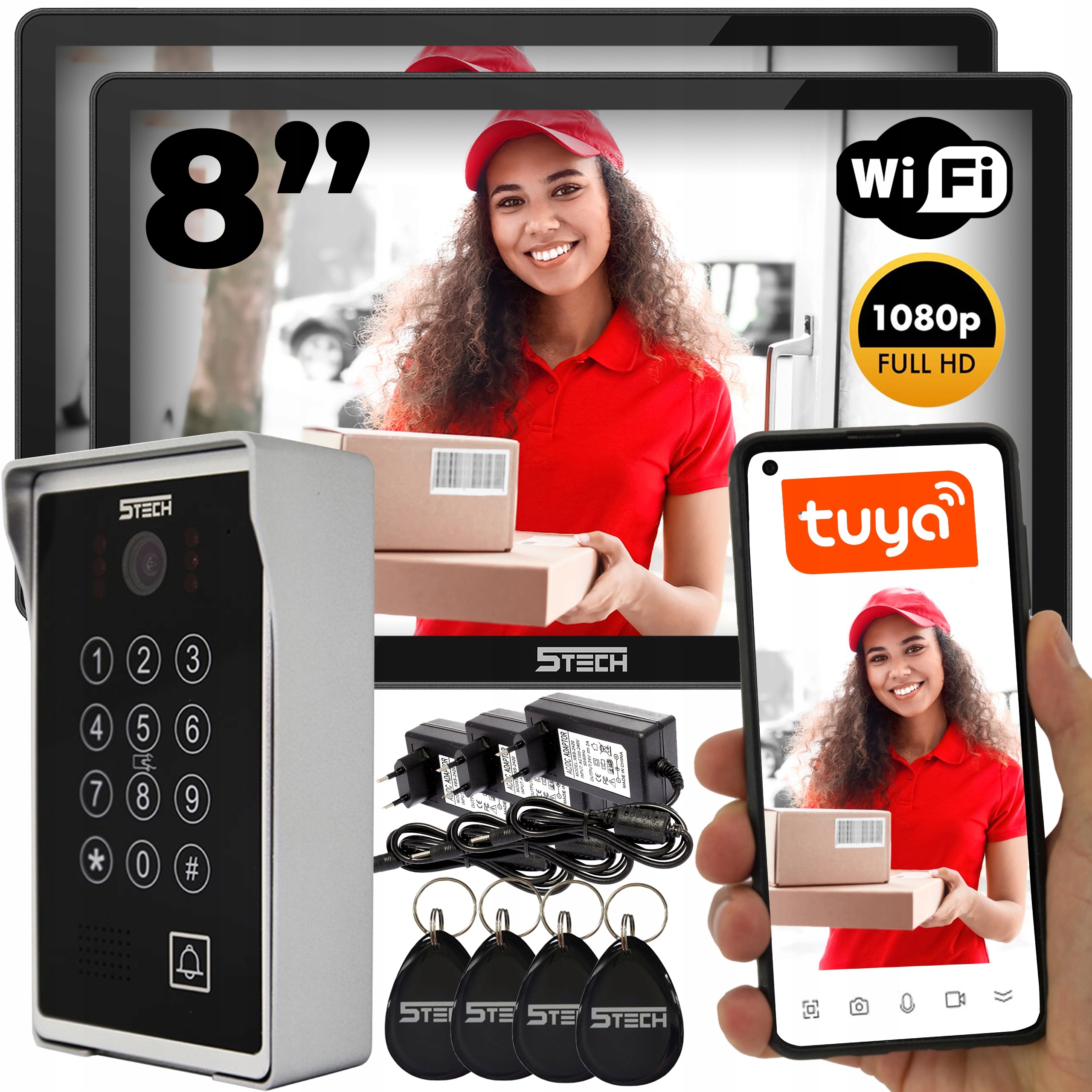 Wideodomofon Wifi 5TECH Potynk lub Natynk 2 Monitory Android iOS Aplikacja