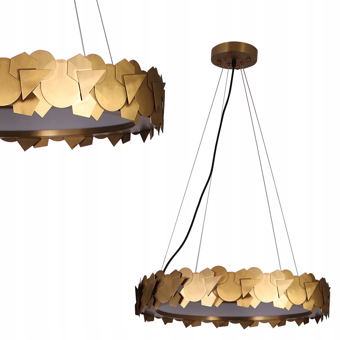 Moderná závesná Led lampa zlatá okrúhla 50 cm 3000K nad stôl Milagro