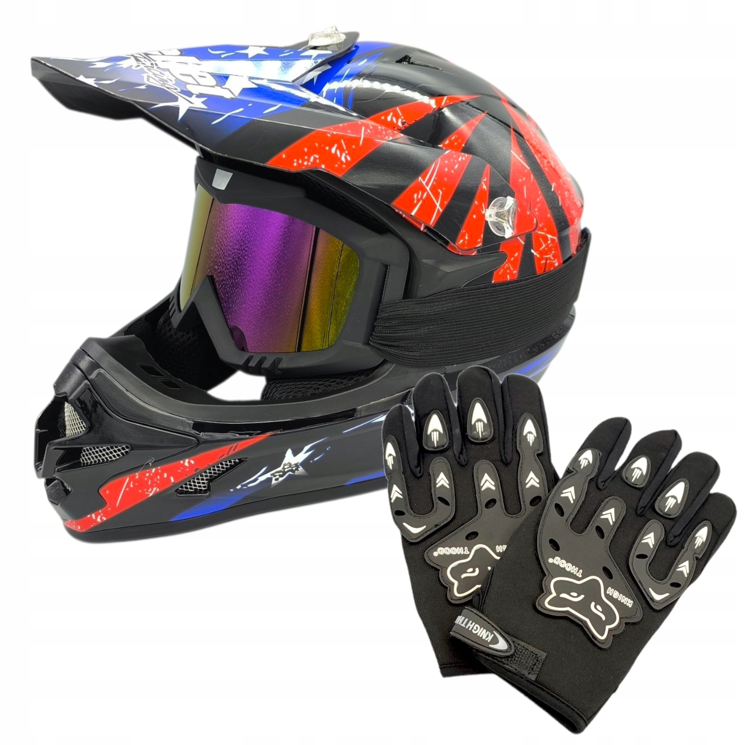 Kask Motocyklowy Cross Enduro Atv Mtb Downhill Zestaw XL