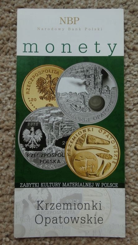 Folder 20 zł 2012,KRZEMIONKI OPATOWSKIE,stan I
