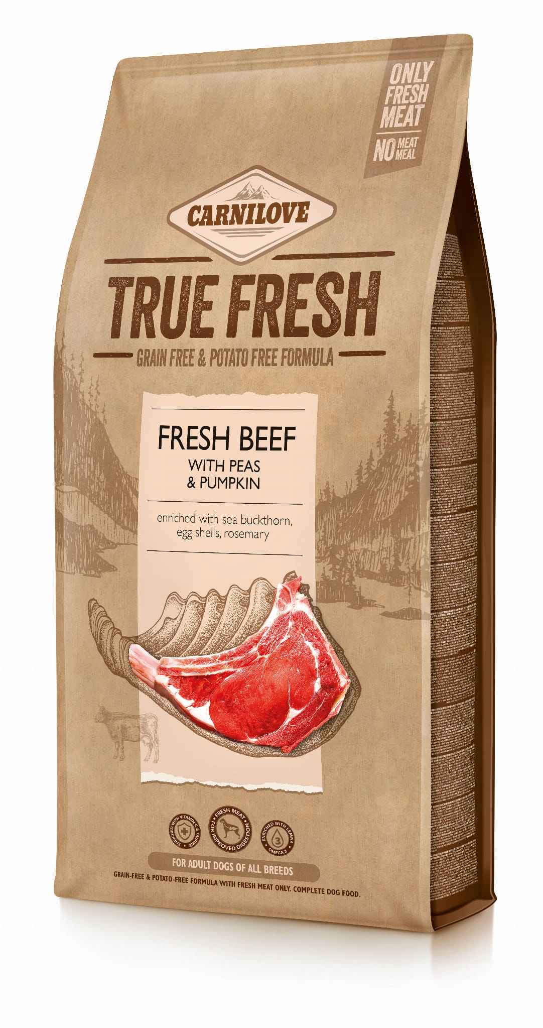 Levně Carnilove True Fresh Dospělé Krmivo Hovězí 4kg