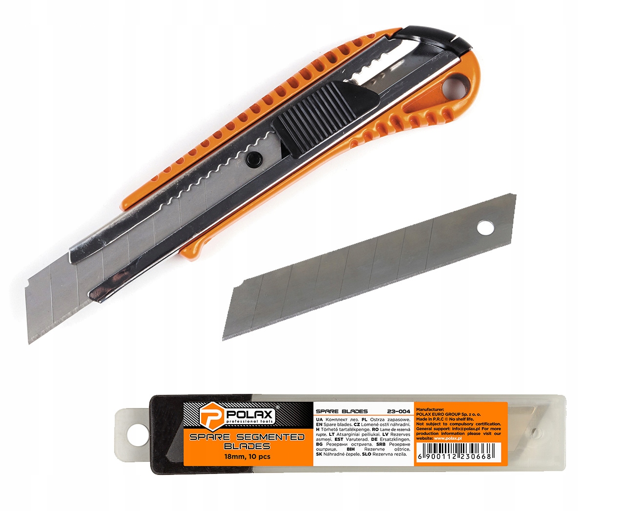 Nůž na tapety kovový, automatické zamykání čepele 18 mm (10 Ks) Polax