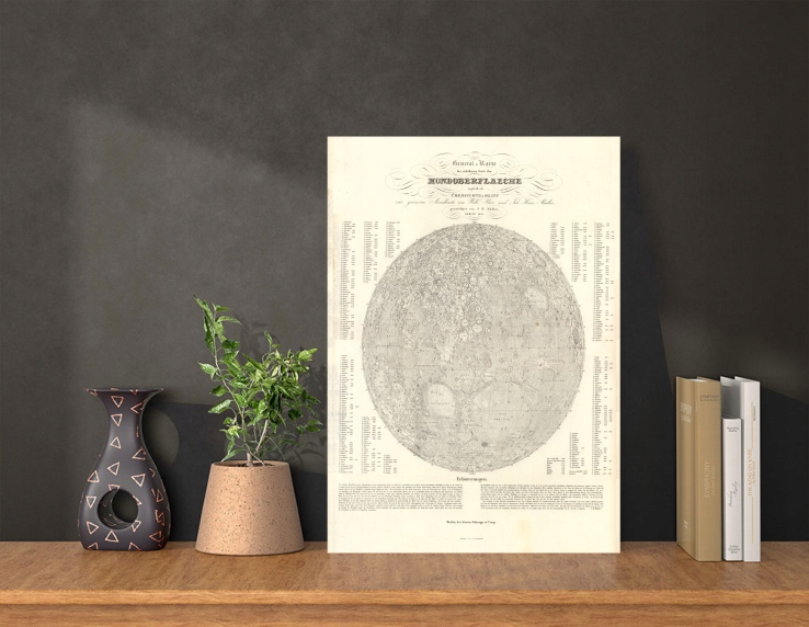 

Stara Mapa Księżyca 1837r. 50x40cm
