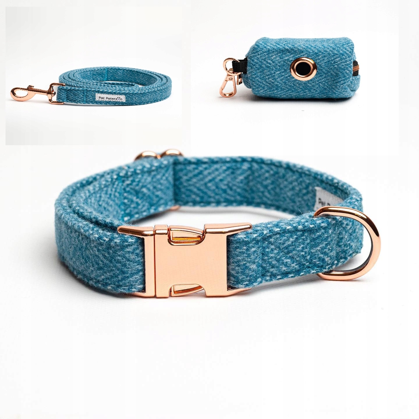 Levně Sada obojků a vodítek pro psa, 3 díly s drobnou kostkou r. L