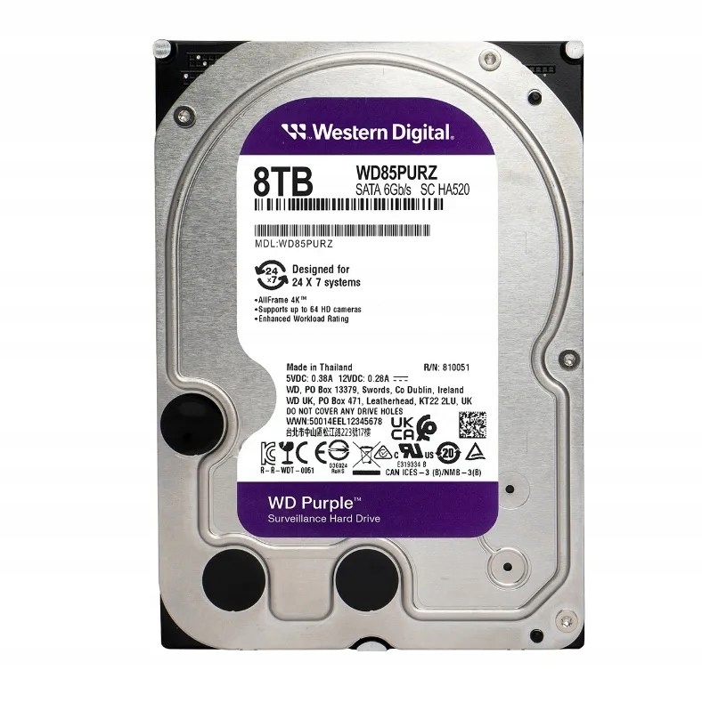 Dysk twardy Nvr Wd Purple 8TB 8000GB WD85PURZ