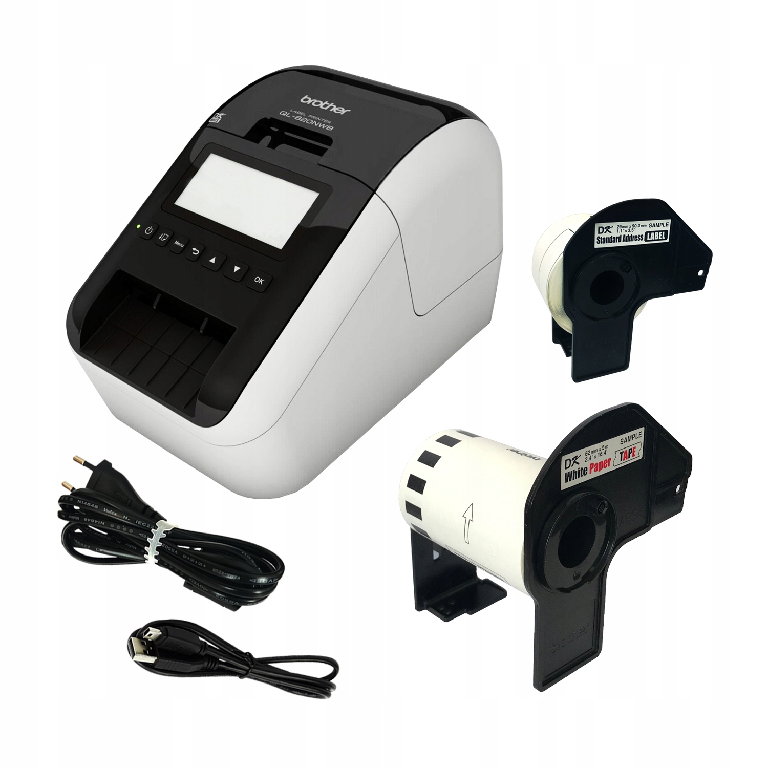 Tiskárna štítků Brother QL-820NWB dvě barvy Pc, Usb, Wi-Fi, Ethernet