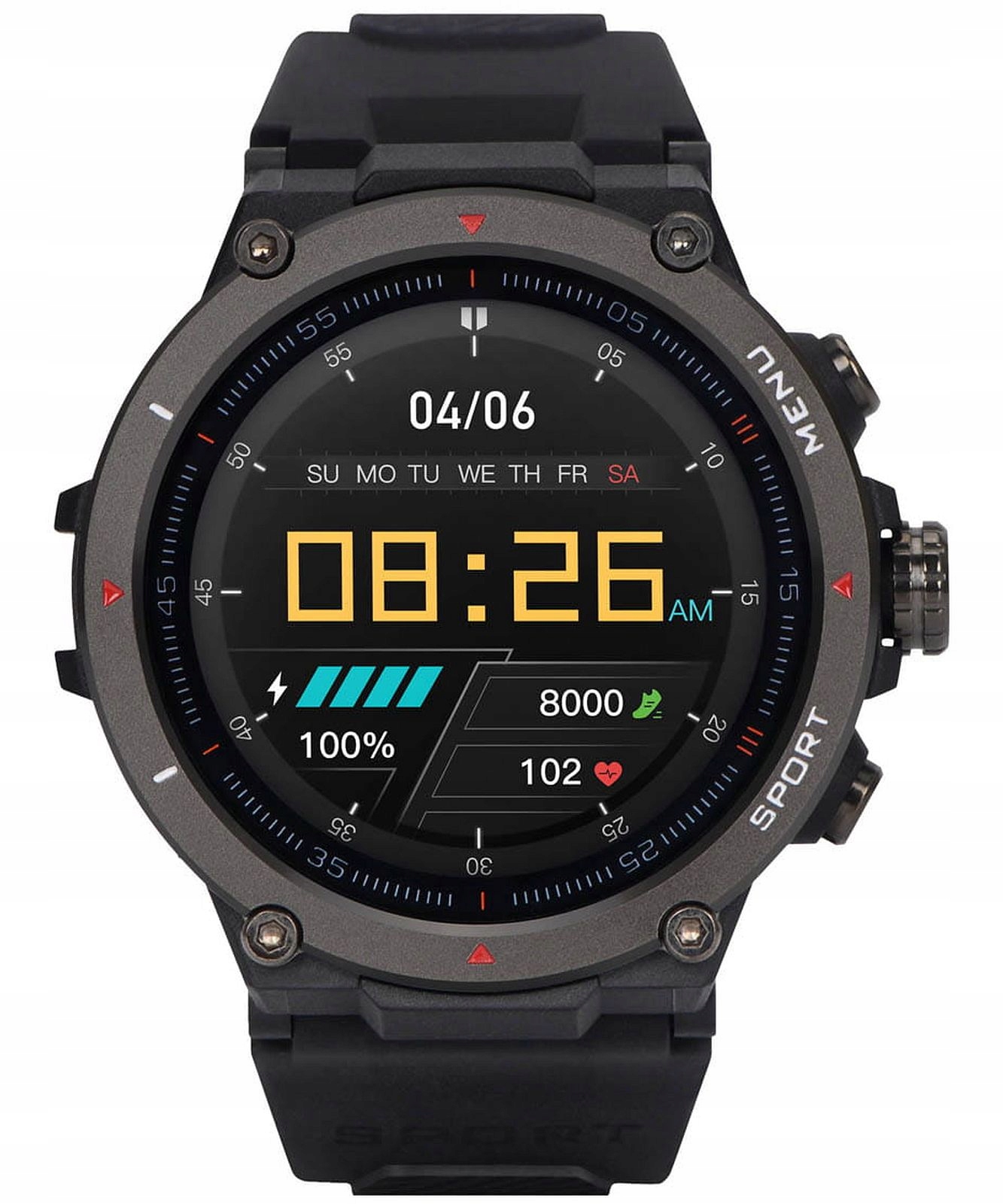 Smartwatch męski Garett GRS PRO Czarny GPS Sport Model GRS Pro
