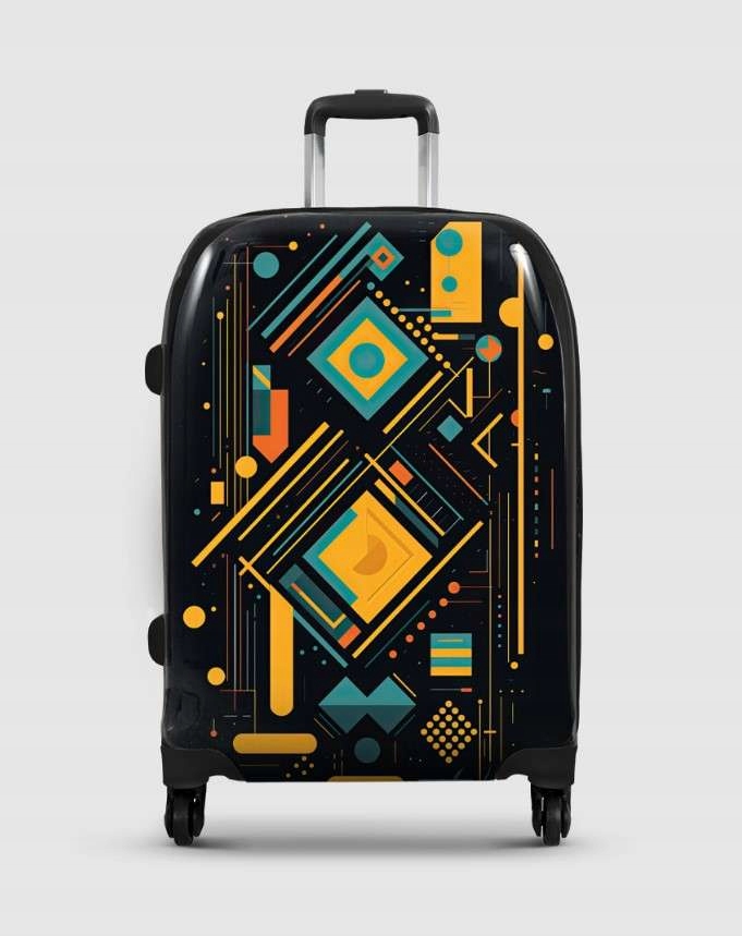 Kufr s abstraktní grafikou, personalizovaná kolečka Tsa 360° r.M