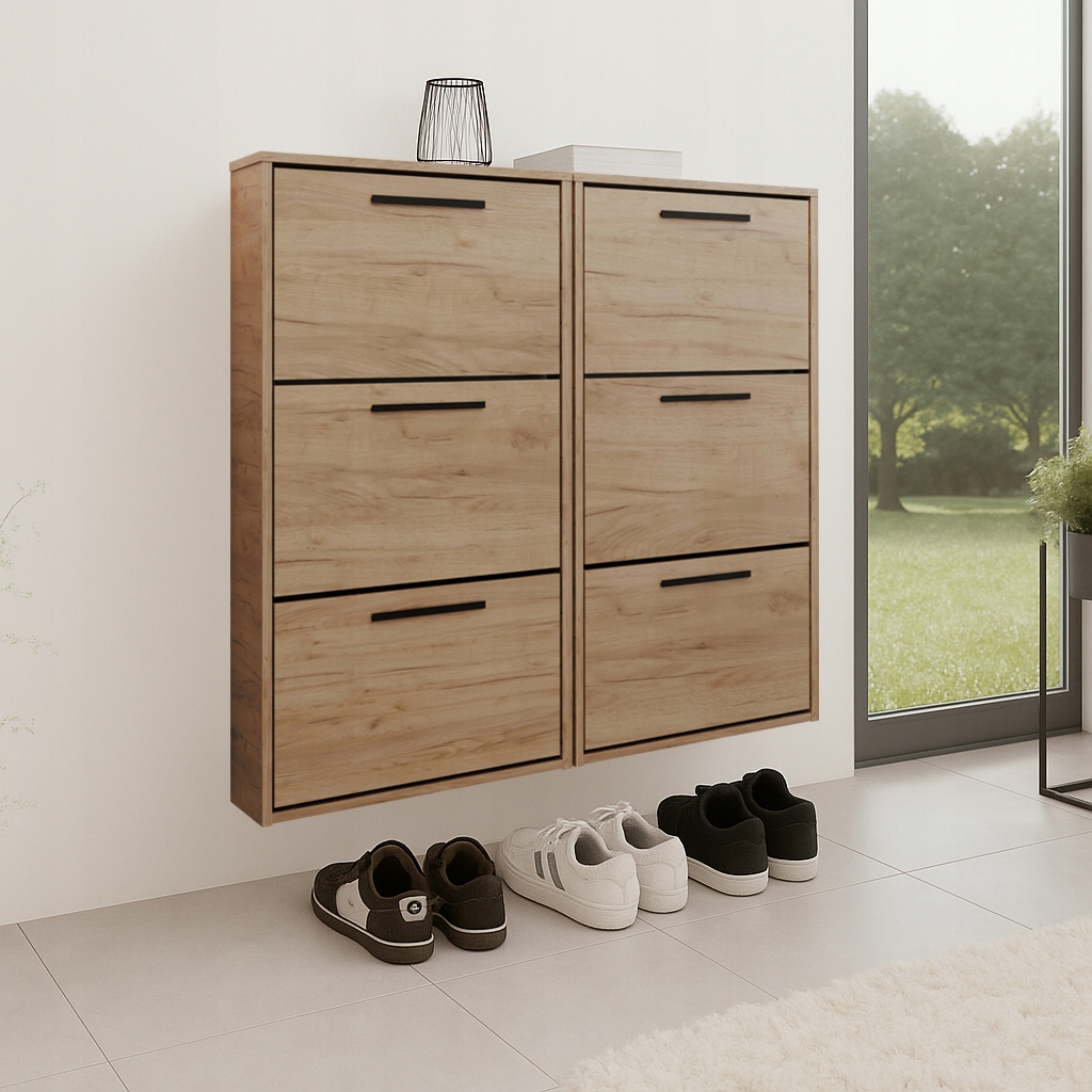 Botník s výklopným závěsem Jasper Mini X2 dub craft zlatý