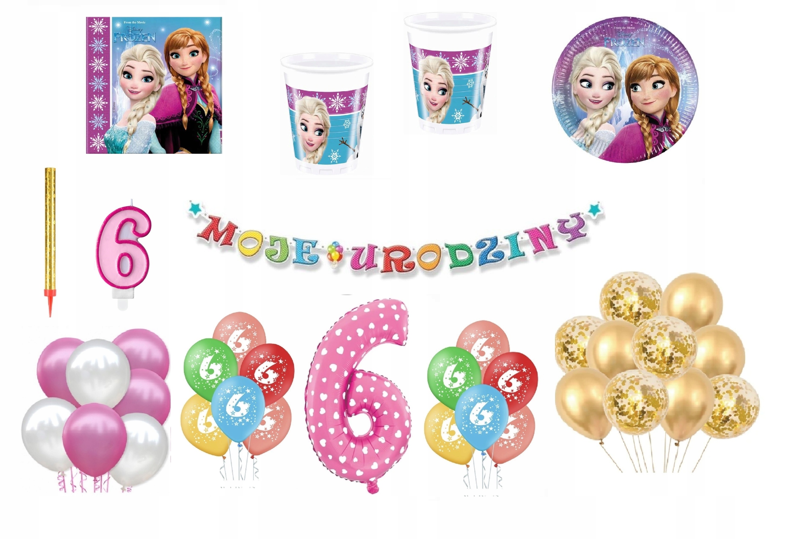 

Zestaw Kraina Lodu Frozen 6 Urodziny Balony