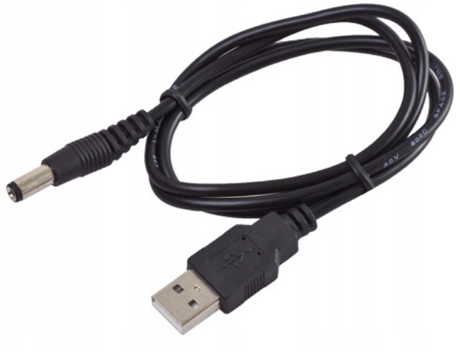 

Kabel wtyk Usb wtyk DC 2,1 5,5 1m nowy FV(2133
