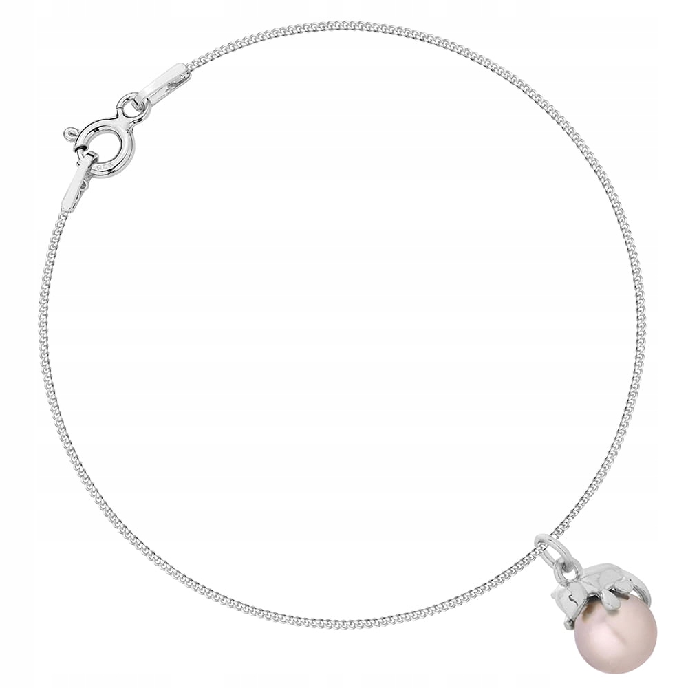 

Bransoletka z kotkiem z perełką Swarovski srebro