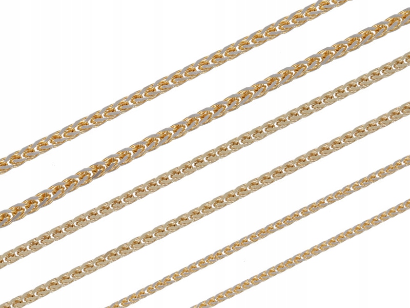 Zlatý řetízek 585, liščí ocas 38 Cm, 1,37 g pro dítě, křest Svaté Přijímání