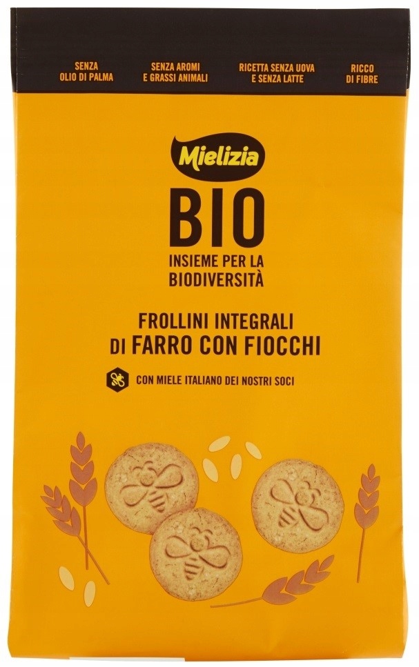 CIASTKA FROLLINI ORKISZOWE PEŁNOZIARNISTE BIO 300 g - MIELIZIA