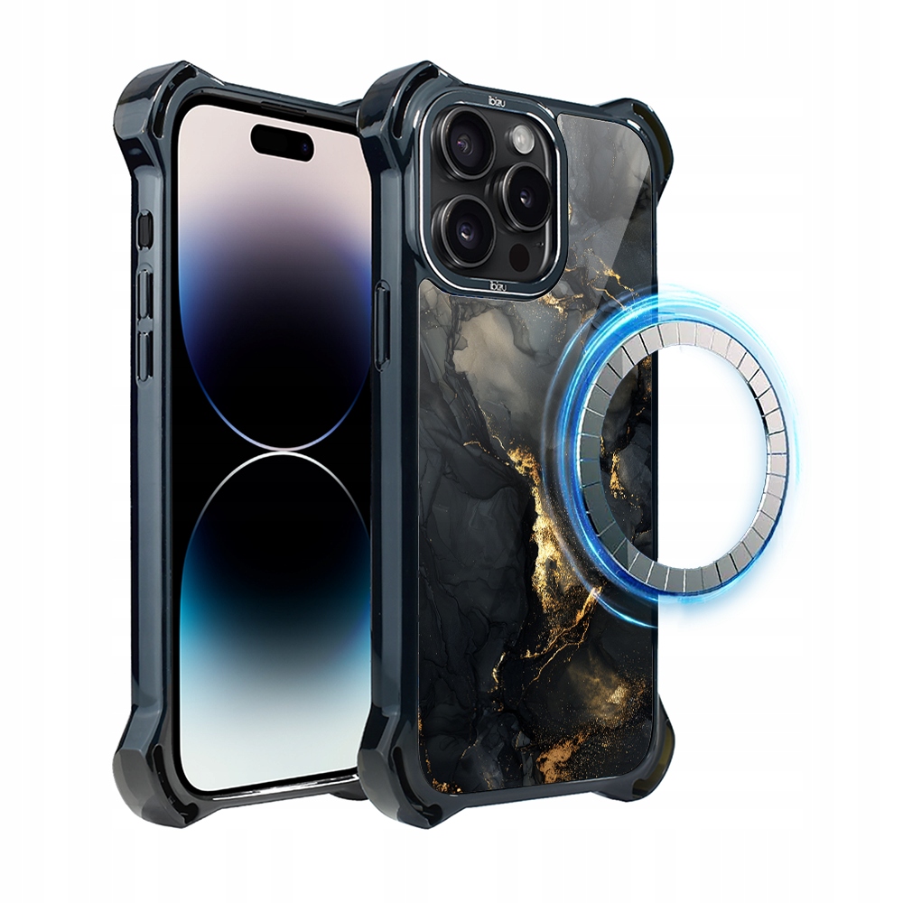 Etui do iPhone 14 Pro Max Ibizu DropGuard Ultra z MagSafe, Czarny diament