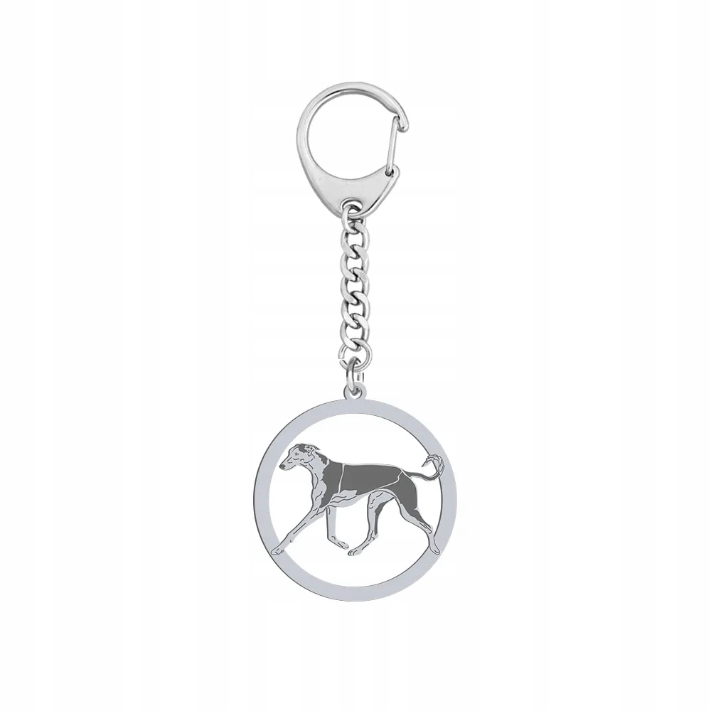 Přívěsek Na Klíče Stříbrný s pejskem Polish Greyhound 925 Šperky Dárek Gravírování Bonus