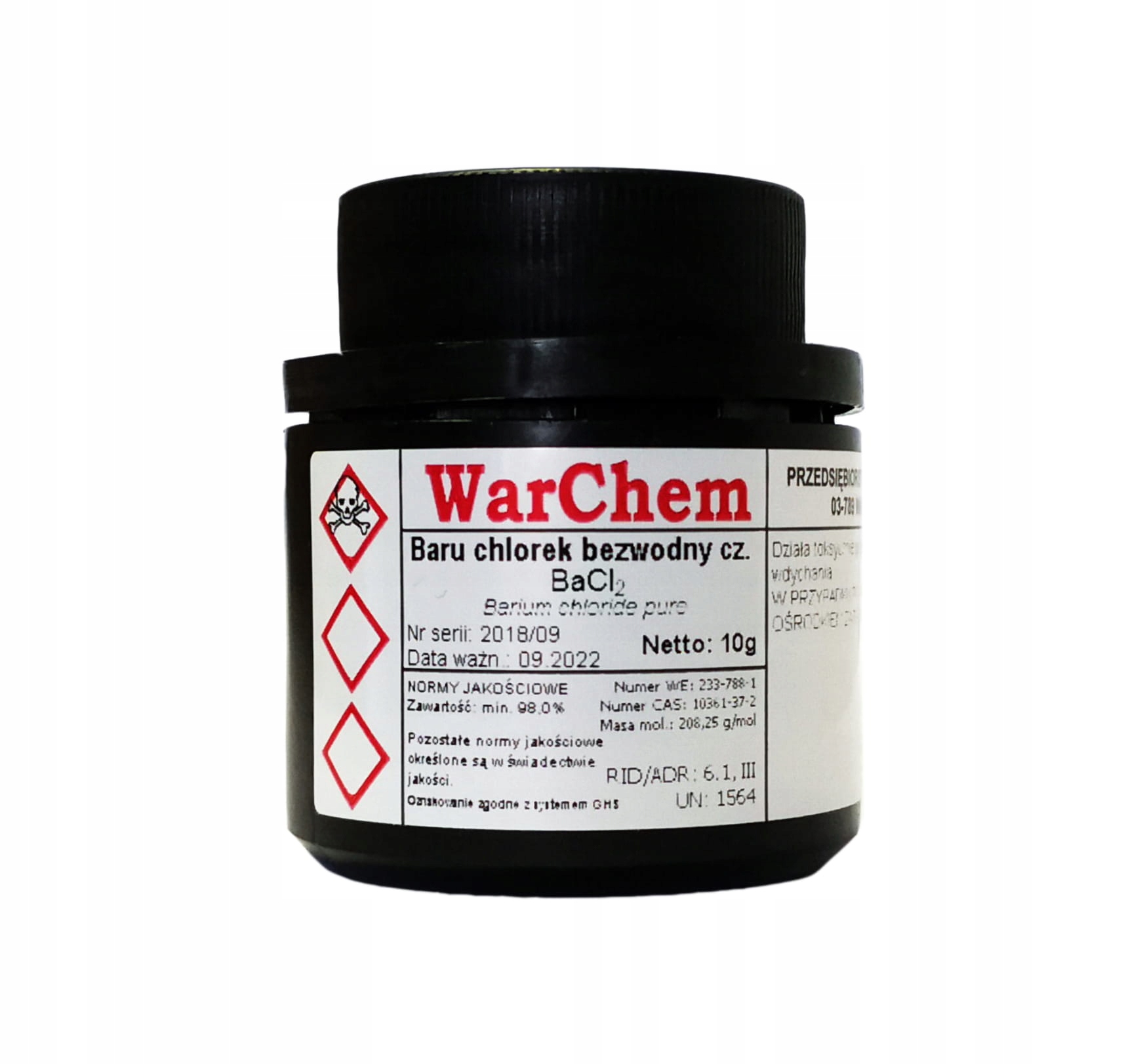 

Chlorek Baru bezwodny czysty 10g