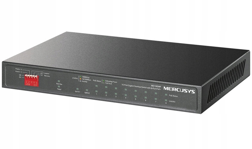Switch Mercusys MS110GMP Gigabit Ethernet, 10 portov, Funkcia PoE+