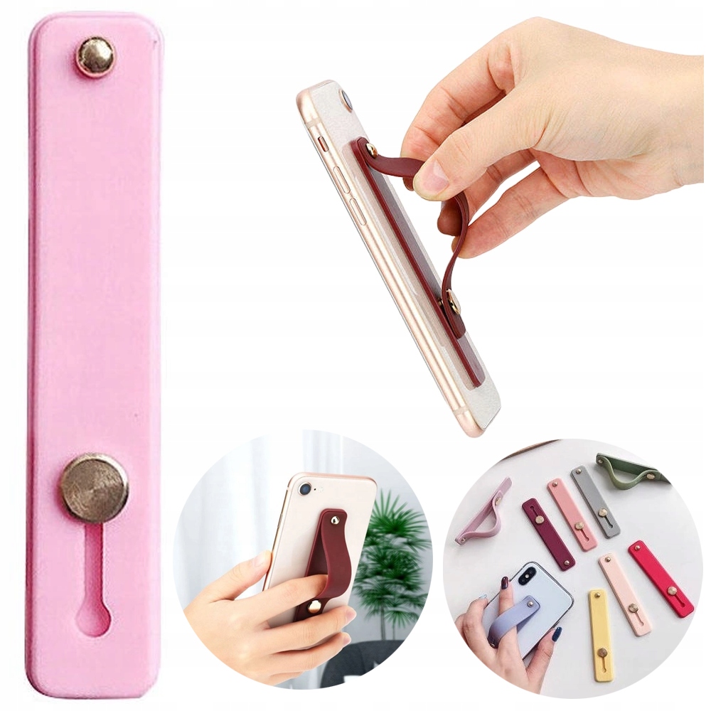 SAMOPRZYLEPNY UCHWYT NA PALEC Z SUWAKIEM NA TELEFON/ETUI RÓŻOWY