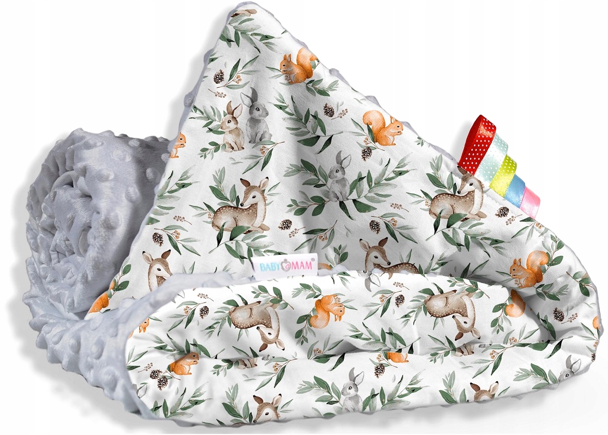 BABYMAM KOCYK DWUSTRONNY MINKY BAWEŁNA 75x100CM