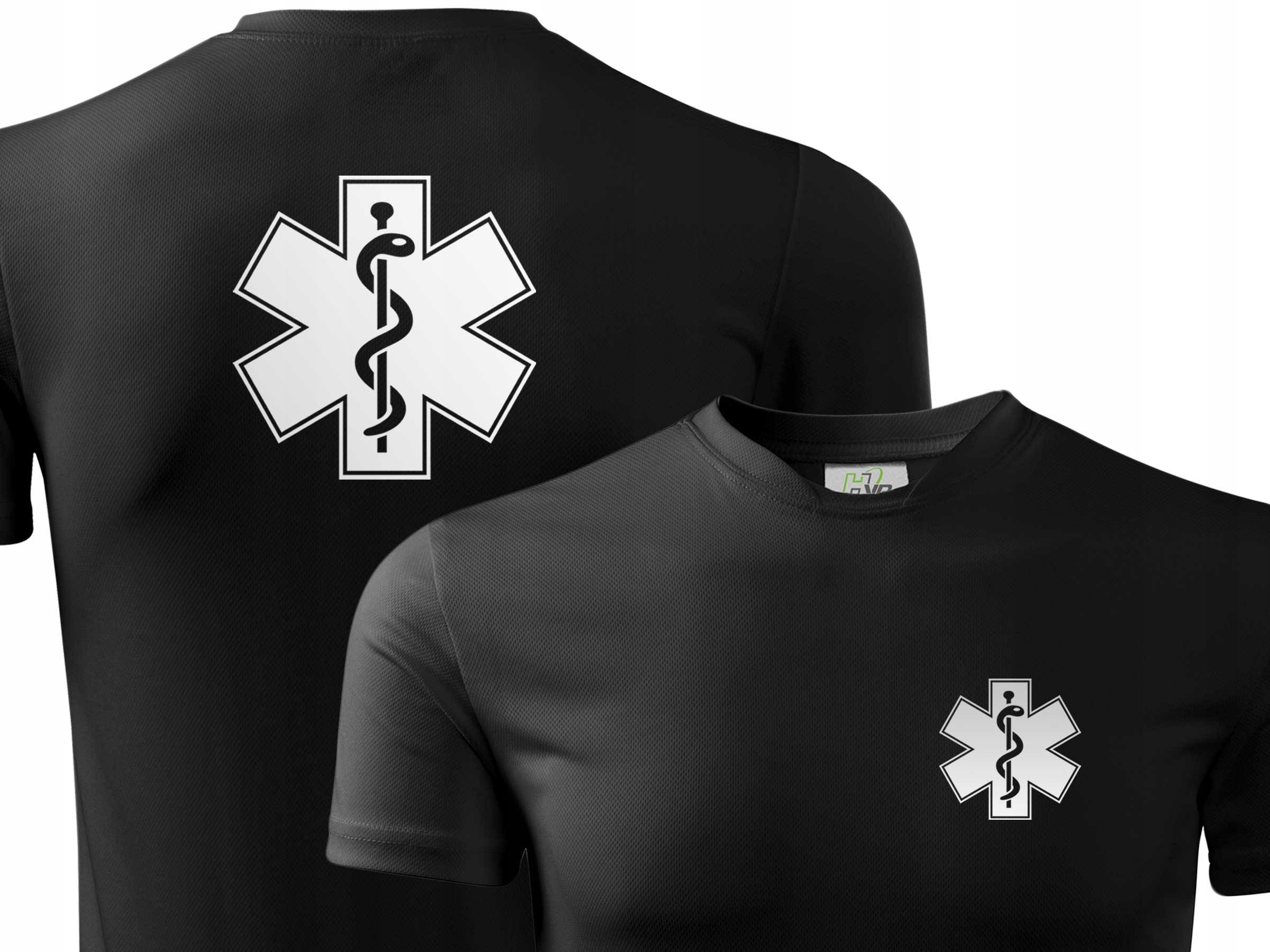 

Termoaktywna koszulka T-shirt nadruk - Eskulap