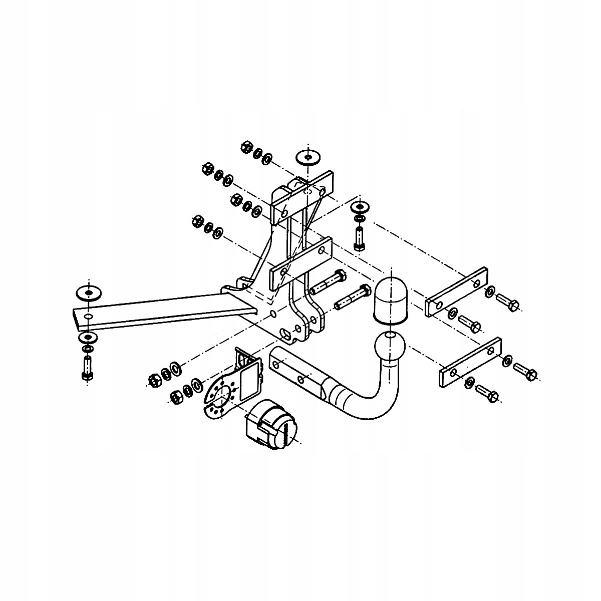 Hak holowniczy do SAAB 9-3 YS3F Sedan 02-12 MODUŁ WIĄZKA 13 PIN GRATIS Nowy Producent Steinhof