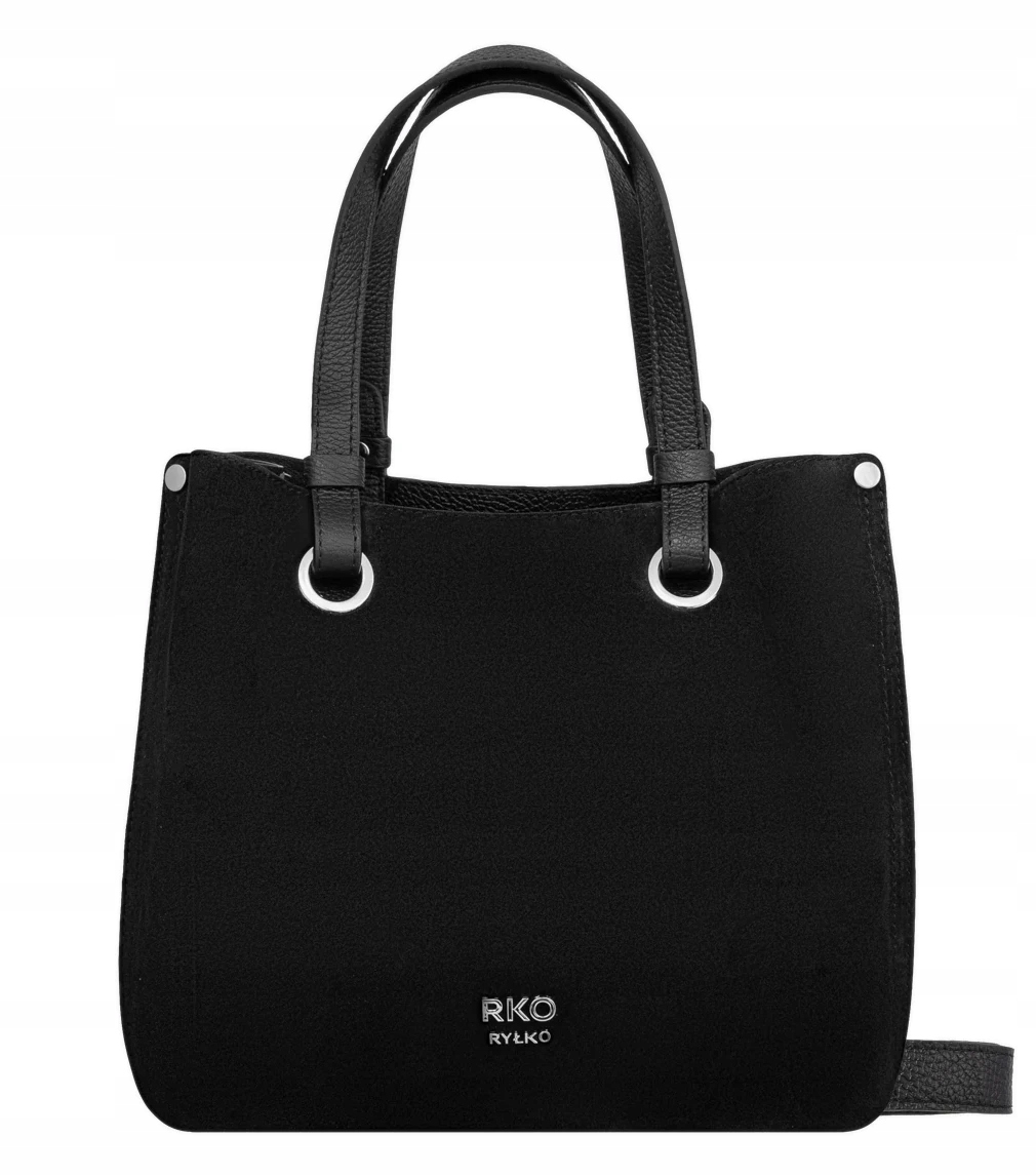 Černá Dámská Kožená Kabelka Elegantní, Módní, Přes Rameno, Ryłko