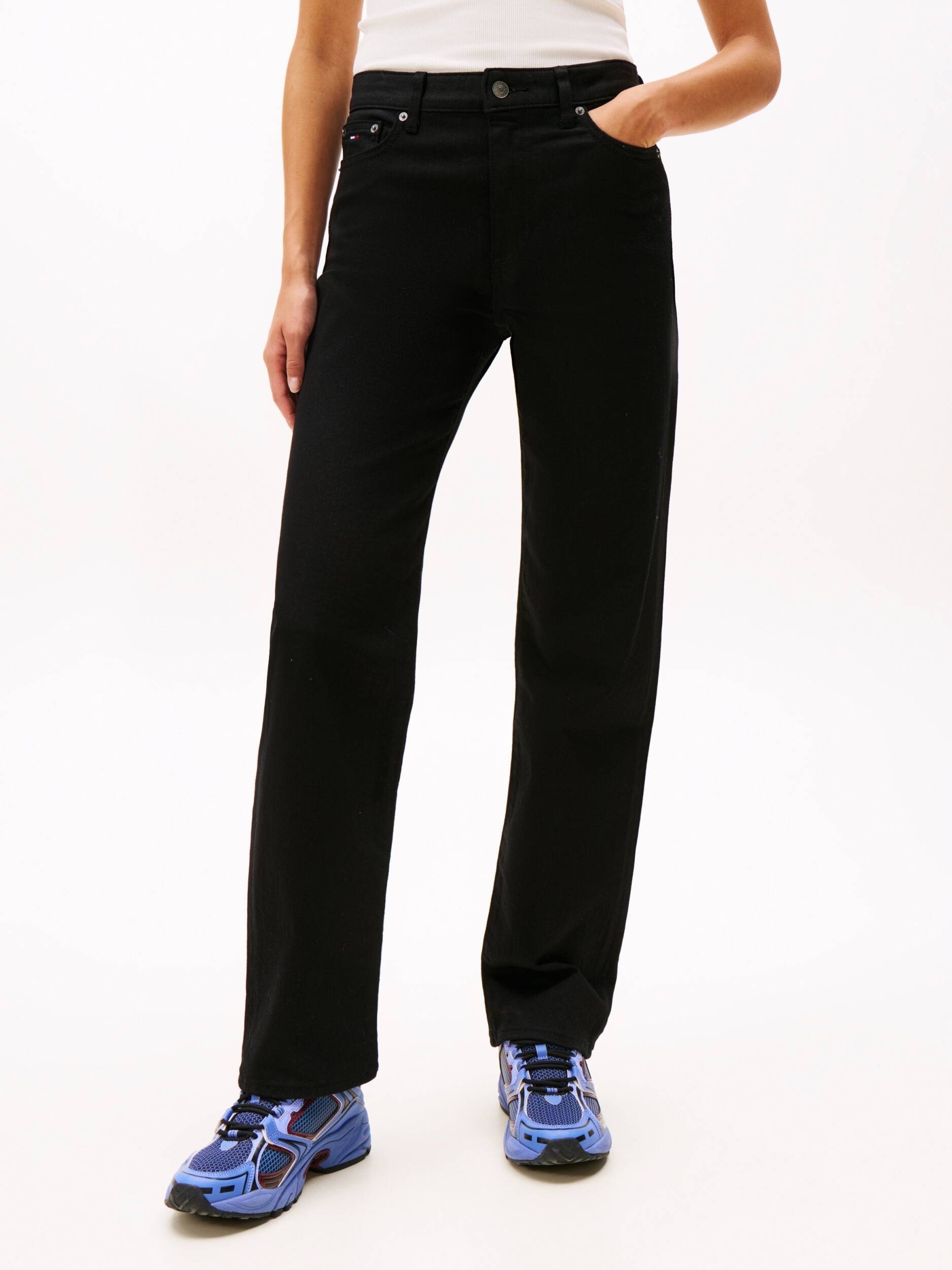 Dámské džíny Tommy Jeans Kira Straight Fit mid waist Černá vel 29/30