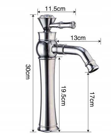 BATERIA umywalkowa KRAN w stylu retro ZŁOTY CHROM Rodzaj wylewki Stała