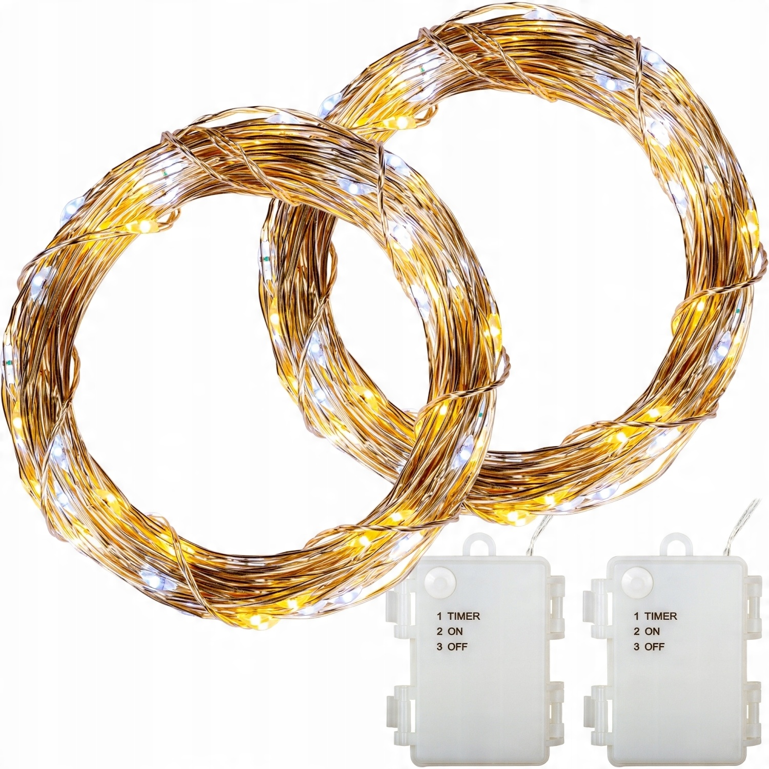

2x 50 Diod Led Lampki Druciki Choinkowe Na Baterie