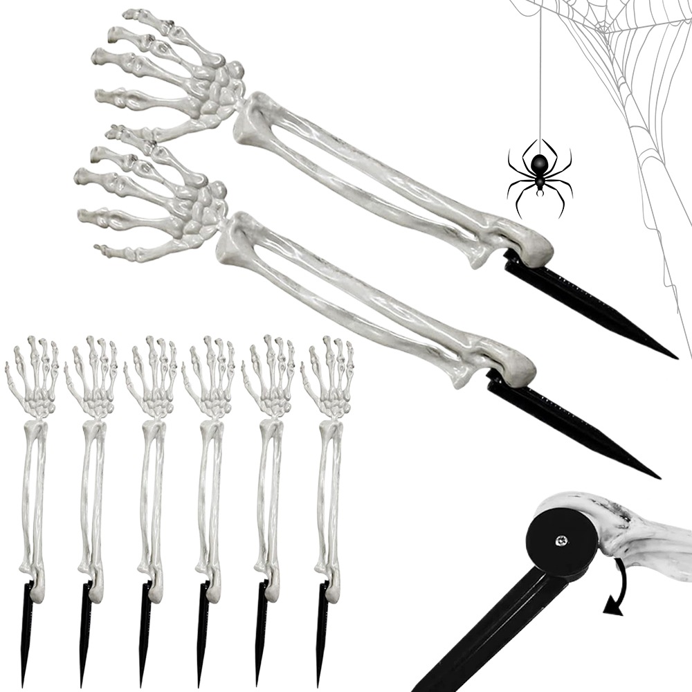 10 x Dekorace Na Halloween Ruka Kostlivce Realistická Strašidelná Kostra