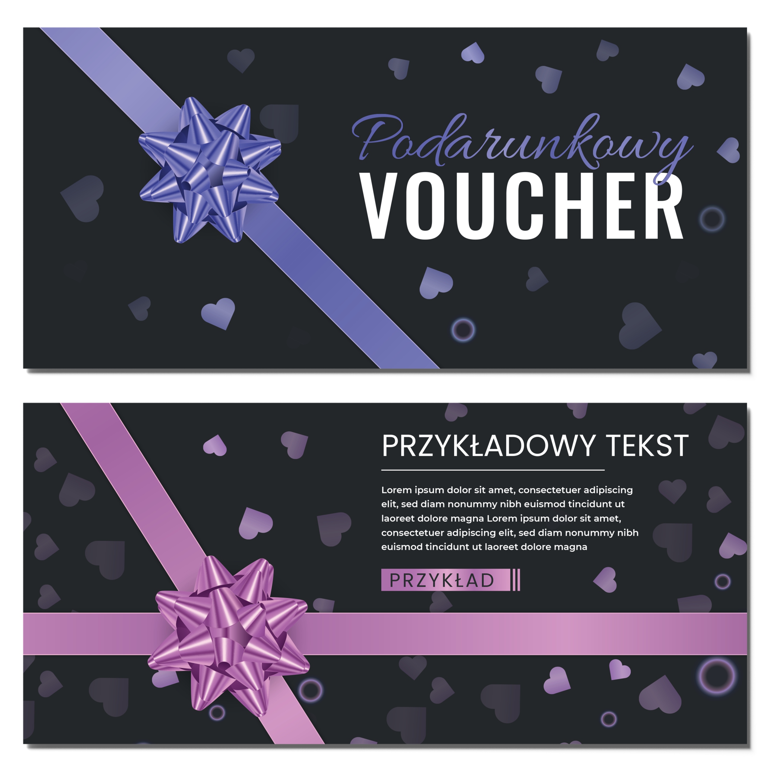 Vouchery upominkowe serce miłość GRUBE MAT 350g PROJEKT W CENIE 50 sztuk