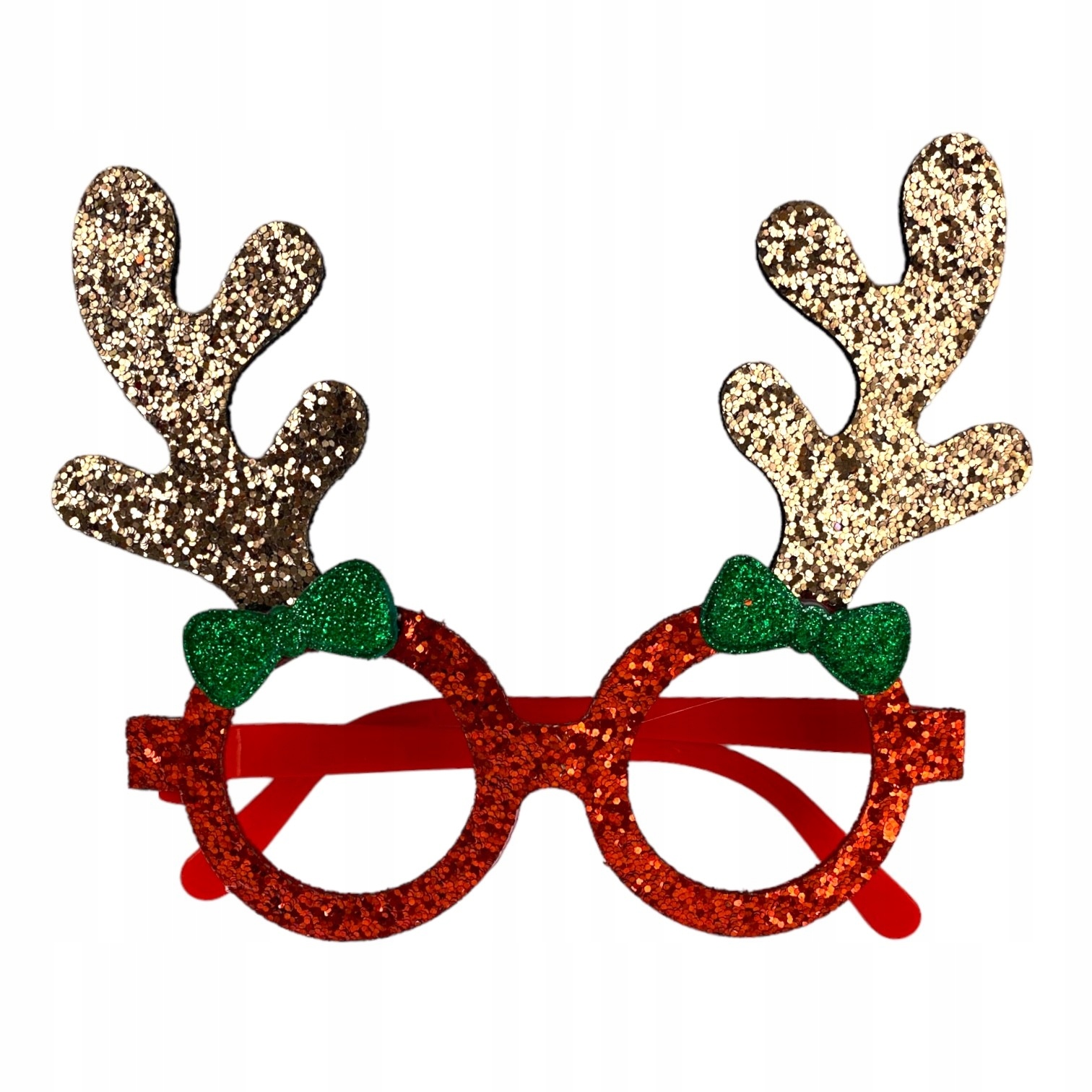 OKULARY RENIFER RUDOLF JELONEK CEKINY ŚWIĘTA + NOS Marka del-sol