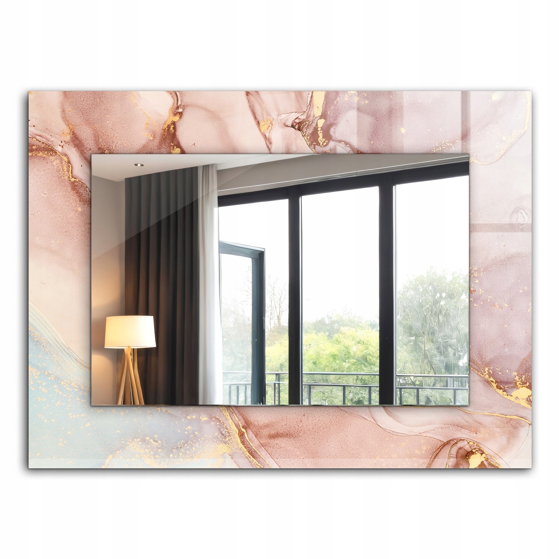 Loftové zrcadlo s potiskem 80 x 60 cm Abstraktní akvarelové umění