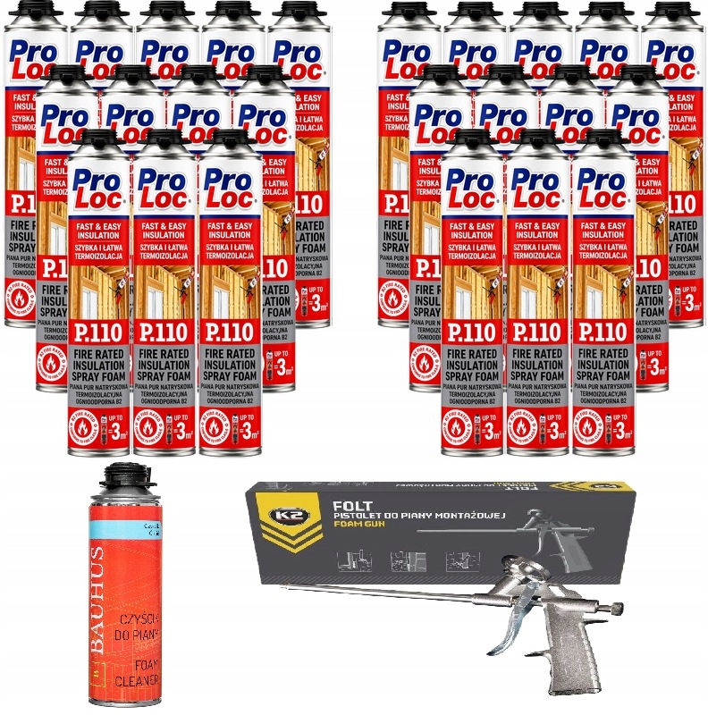 Pěna Pur Stříkací tepelná izolace 24 ks 850 ml 930 g až 72 m2