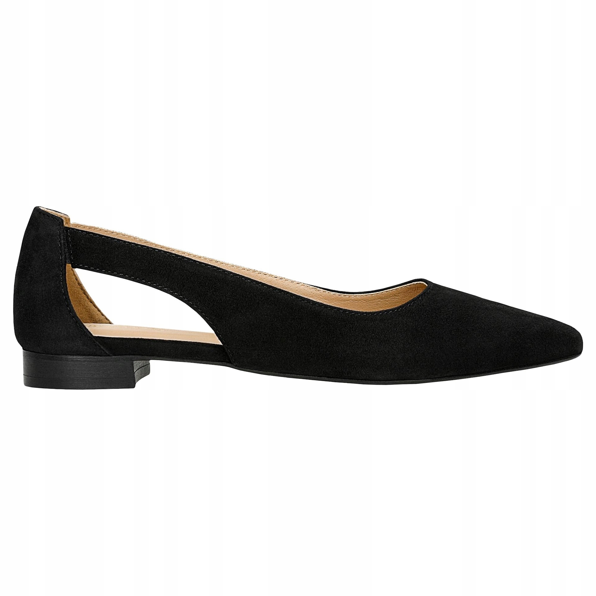 Černé dámské lodičky s výřezy a špičkou ve tvaru špičky vel. 36