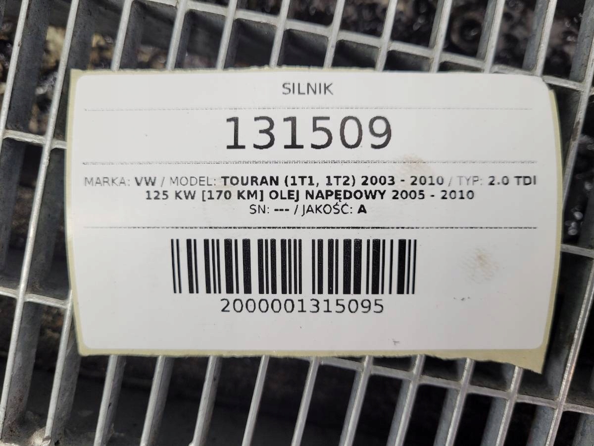 двигатель комплектный 2.0 tdi 170 vw Touran I