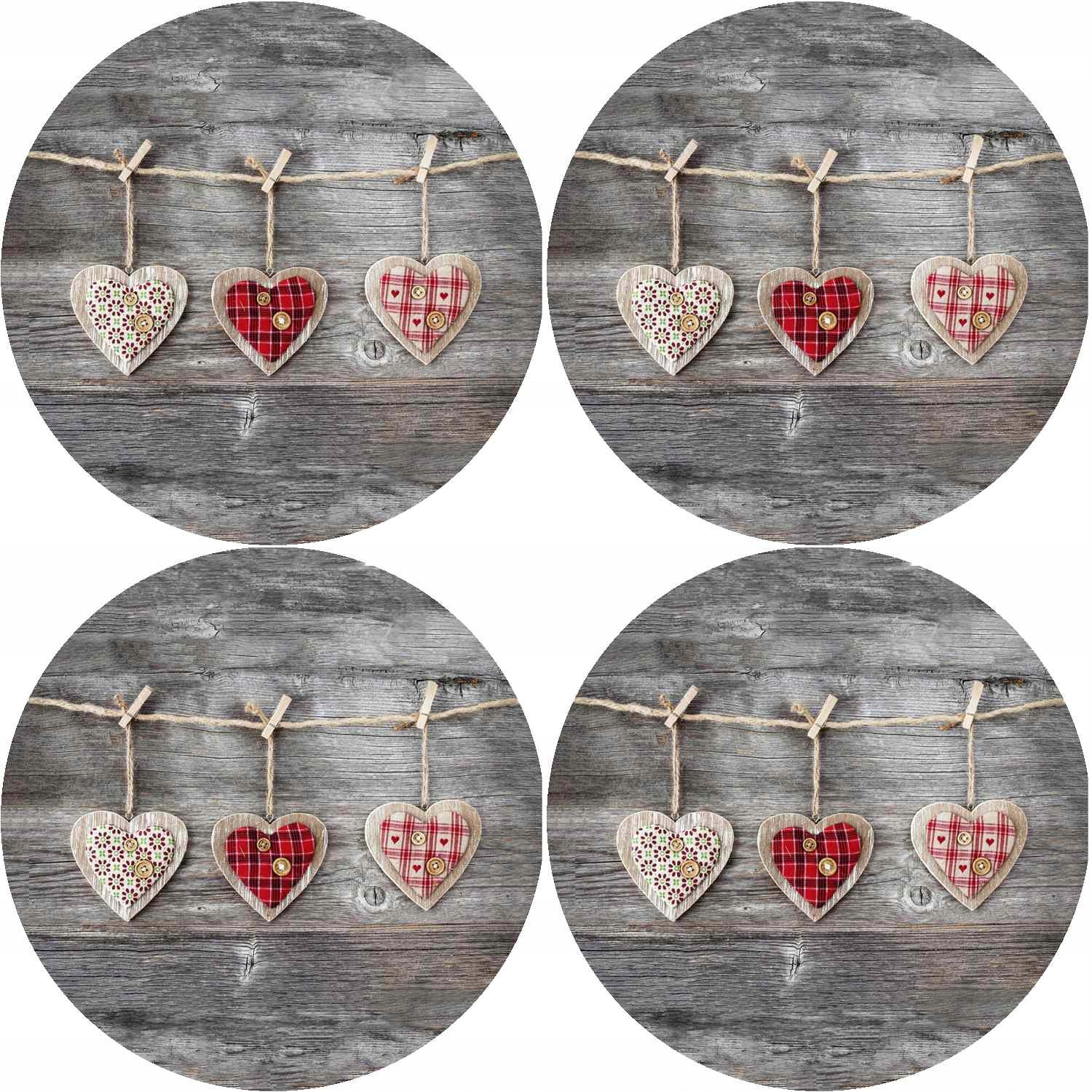 

Zestaw podkładek na stół 4D Hearts