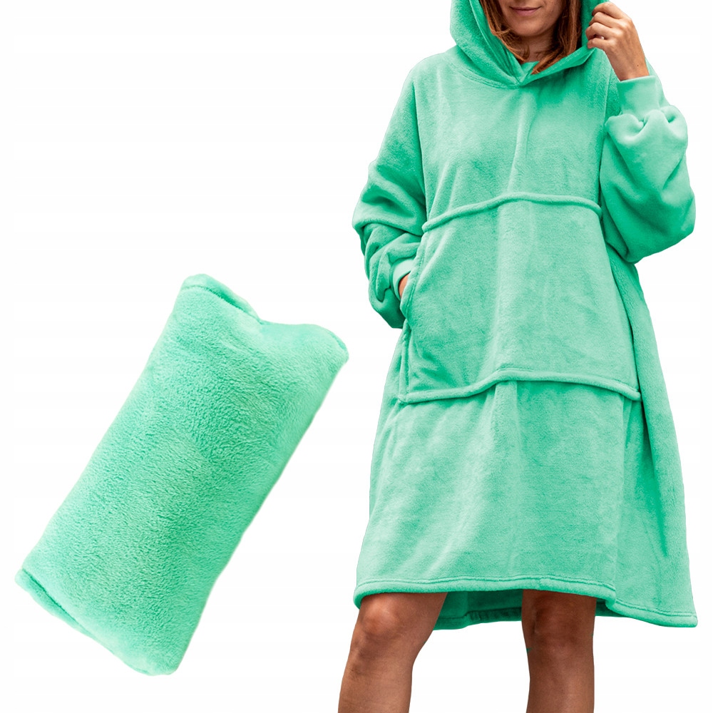 

4w1 Koc Bluza Bluzair Polar Oversize Kaptur Mamy