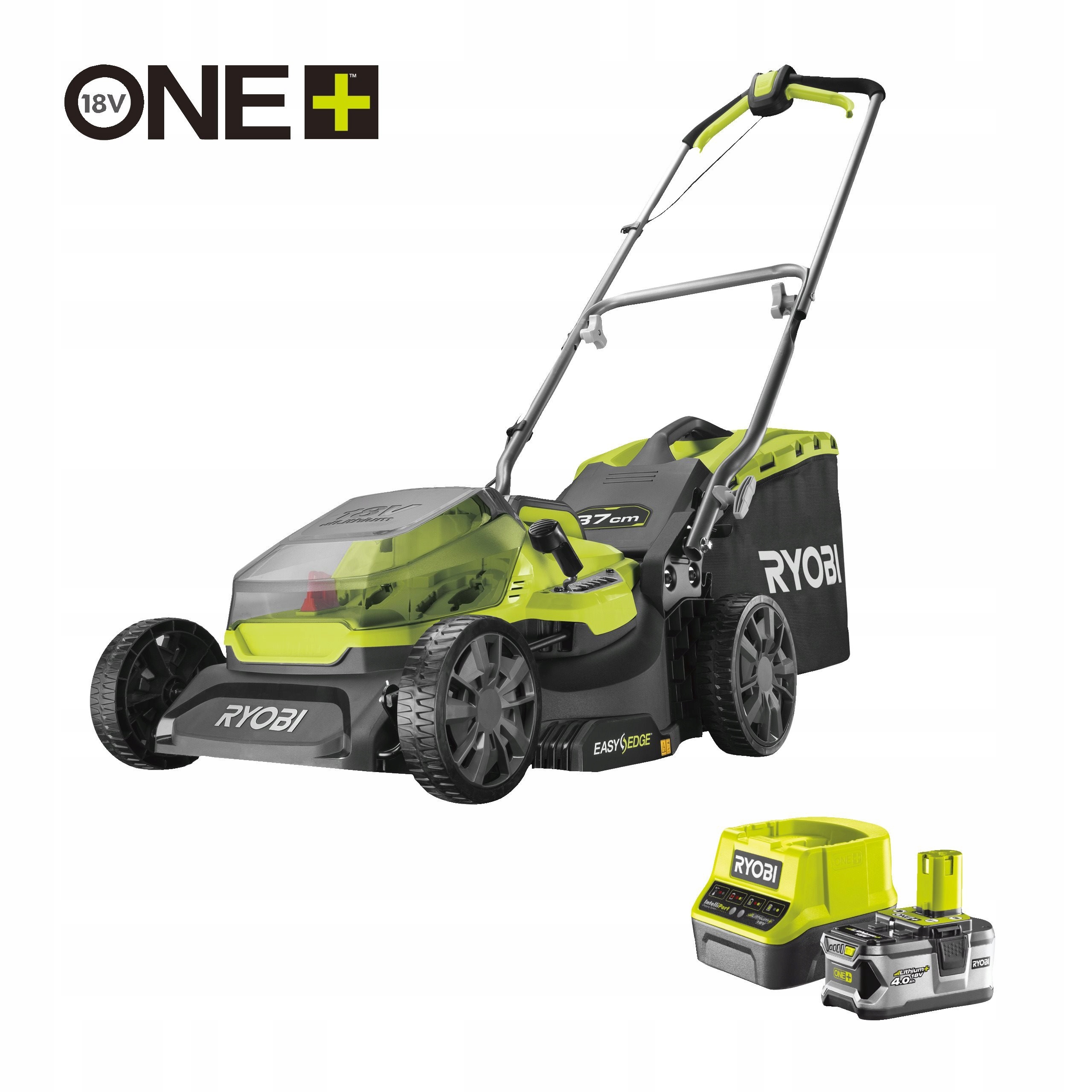 Ryobi RY18LM37A-140 18V Akumulátorová kosačka na trávu šírka záberu 37cm (1